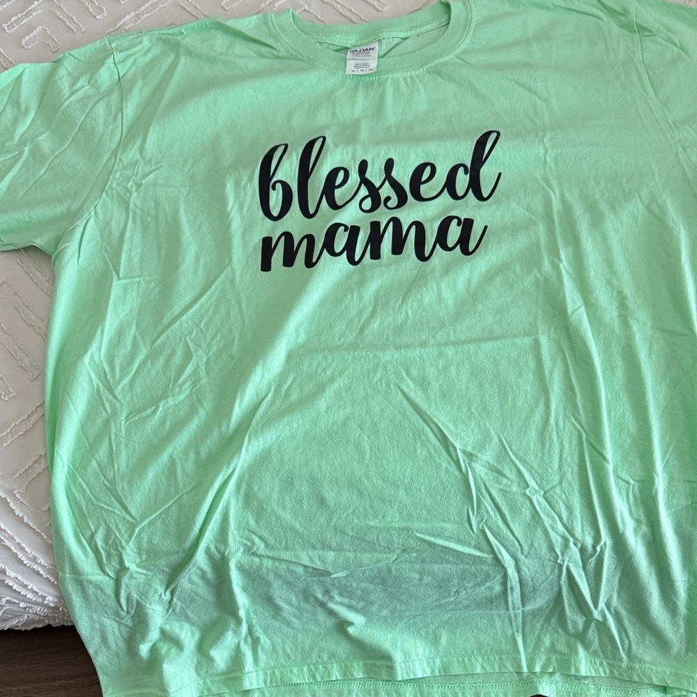 Gildan Mint Green 'Blessed Mama' Kids Tee